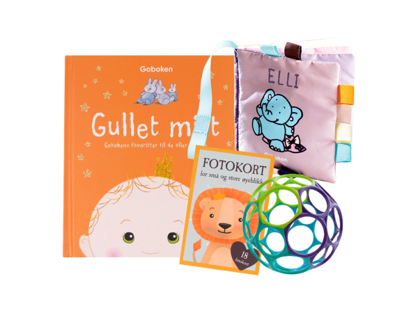 Babypakke med oball og tøybok