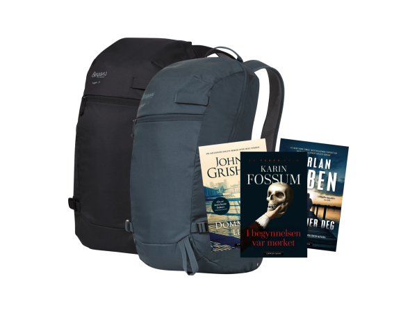 Bergans Hugger 25L og 3 krimbøker