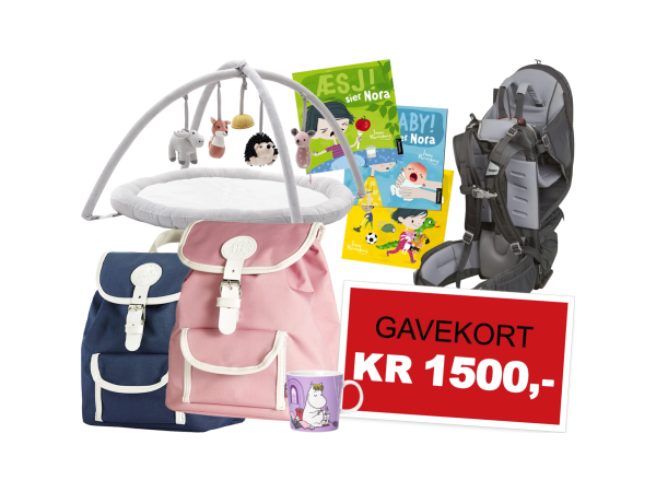 Gavekort på 1500 kr til barnebøker
