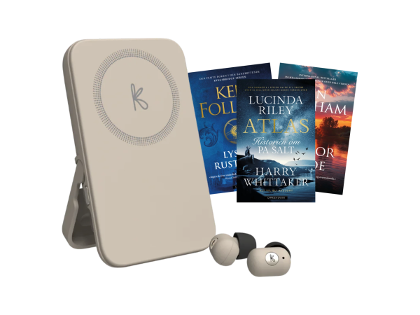 Kreafunk toCHARGE GO powerbank og 3 bøker