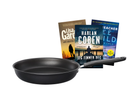 Fiskars stekepanne og krimbøker