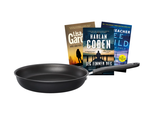 Fiskars stekepanne og krimbøker