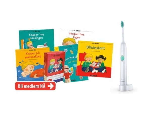 Lesepakke og eletrisk tannbørste