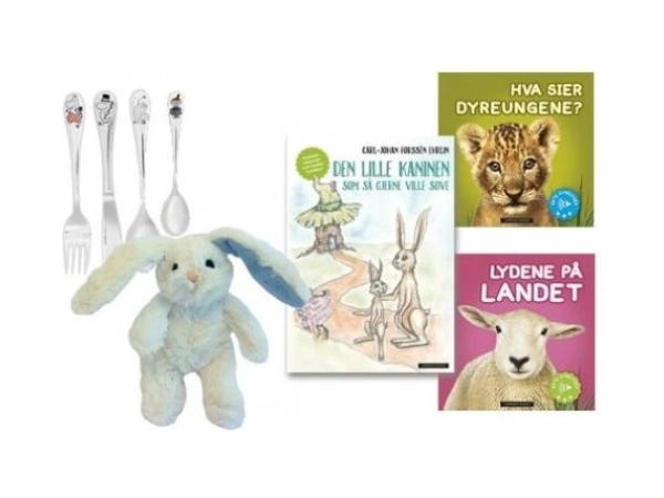 Lille kanin kosedyr og Mummi bestikksett